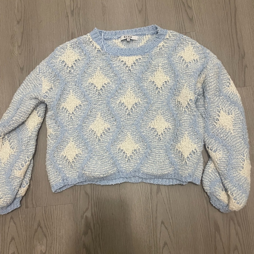 Blue and Cream Sweater